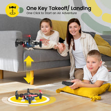 Load image into Gallery viewer, Foldable Mini Nano RC Drone for Kids Gift Portable Pocket Quadcopter with Altitude Hold 3D Flips and Headless Mode Easy to Fly for Beginners