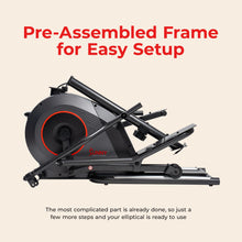 Load image into Gallery viewer, Sunny Health & Fitness Upright Magnetic Elliptical Exercise Machine - Matte Black