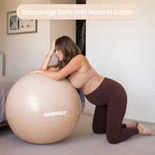 Load image into Gallery viewer, BABYGO Birthing Ball - Pregnancy Yoga Labor & Exercise Ball & Book Set Trimester Targeting-(Nude, 65cm)