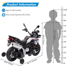 Load image into Gallery viewer, 12V Kids Ride On Police Motorcycle, Police Motorbike with High/Low Variable Speed, Built-In Music, USB, Warning Lights (White-1)