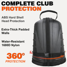 Load image into Gallery viewer, Golf Travel Bags for Airlines with Wheels and Hard Case Top,1680D Heavy Duty Oxford Golf Club Travel Bags,Tank Wheels, Lightweight and Easy to Maneuver