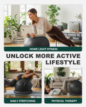 Load image into Gallery viewer, Trideer Exercise Ball for Office Desk, Yoga Ball Chair to Relieve Back Pain, Stability & Fitness Ball-black