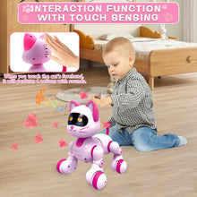 Load image into Gallery viewer, Remote Control Robot Cat, Programmable RC Smart Cat with Touch Sensing, LED Eyes Dance & Music Walking Pets