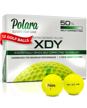 Load image into Gallery viewer, Polara Extra Distance Self-Correcting Golf Balls, Yellow, 12 Pack