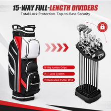 Load image into Gallery viewer, XDriveMax 14-Way Golf Cart Bag, Silent Lock Top & Full Length Dividers