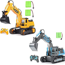 Load image into Gallery viewer, E Remote Control Excavator Toy 2 Batteries Digger Hydraulic Construction Vehicles RC Trucks Toys