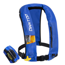Load image into Gallery viewer, Owntop Automatic/Manual Inflatable Vest, Manual Convertible Option, Low Profile, Zipper Closure, Inflatable Fishing Jacket for Kayaking, Boating and Fishing, 24g CO2 Cylinder Included