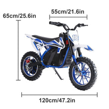 Load image into Gallery viewer, Dirt Bike, Kids Electric Motocross Bike, Off Road Mini Motorcycle, Electric Pocket Motorbike, Blue