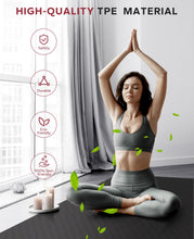 Load image into Gallery viewer, HAPBEAR Large Yoga Mat - 72"x36"x6mm (1/4 inch), Extra Wide Non-Slip Exercise Mat for Home Workout, Yoga, Pilates & Stretching, Durable & Eco-Friendly, Includes Bonus Resistance Bands & Carry Bag