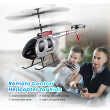 Load image into Gallery viewer, SIMREX RC Helicopter Toy for Kids & Beginners – Altitude Hold, 2 Speeds, Rechargeable with 2 Batteries, Indoor/Outdoor Hands-on Play, Ideal Gift for Boys Girls (Silver)