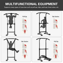 Load image into Gallery viewer, soges Power Tower Pull Up & Dip Station Multi-Function Home Strength Training -Black