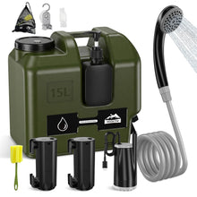 Load image into Gallery viewer, Widitn Portable Camping Shower with Water Jug 4-Gal Jug Powerful Spray