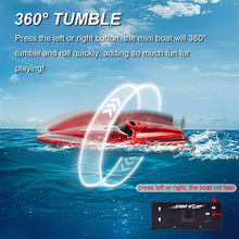 Load image into Gallery viewer, LAFALA Mini Remote Control Boat RC Boat 2.4Ghz 360 Rotating bulit-in Rechargeable Battery Swimming, Red