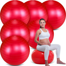 Load image into Gallery viewer, Hungdao 6 Pack 22 Inch Heavy Duty Exercise Balls Inflatable Pregnancy Yoga Pilates -(Red)