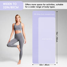 Load image into Gallery viewer, Wimwum Extra Wide Yoga Mat 72" x 32", 10mm Non Slip TPE Exercise Mat with Carrying Strap, Large Workout Mat for Yoga, Pilates, Stretching, HIIT & Home Gym,Purple
