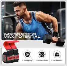 Load image into Gallery viewer, WYOX Weight Lifting Hooks for Deadlift, Pull Ups & Rows β Red