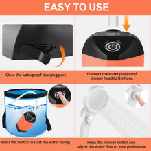 Load image into Gallery viewer, B013 Portable Shower Pump for Camping – 7800mAh Long-Lasting & Quiet Outdoor Shower with LED Display, IPX8 Waterproof Outdoor Shower for Pet Bath, Car Wash & RV