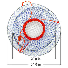 Load image into Gallery viewer, Palmyth Wire Grid Bottom Crab Nets Two Ring Crab Kit with Harness and Bait Clip 24” X 20” X 12”