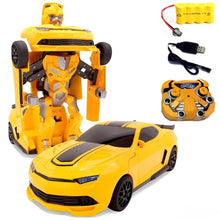 Load image into Gallery viewer, Remote Control Car Transforming Bumblebee Classic Disguise Action Figure Hero Robot Toy with One Button Transformation