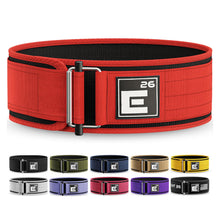 Load image into Gallery viewer, Self-Locking Weight Lifting Belt | (26" - 30", Around Navel, Small, Red)