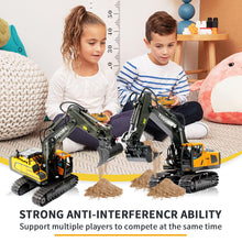 Load image into Gallery viewer, ID Gerilla Remote Control Excavator Toy, RC Construction Toys with Metal Shovel, Lights, Sounds, 2.4Ghz, Turns 680 Degree