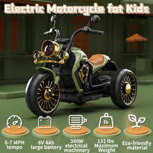 Load image into Gallery viewer, Kids Ride On Motorcycle, 6V Electric Battery Powered Dirtbike with Forward/Backward Functionality, Light, White