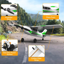 Load image into Gallery viewer, RC Plane Trainer 3CH Remote Control Airplane with Prop Saver, 6-Axis Gyro Stabilizer & 3 Modes to Fly, Hobby (400mm,Green)