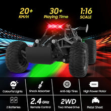 Load image into Gallery viewer, Remote Control Car for Kids 3 4 5 6 7+, 20 KM/H High-Speed RC Cars with LED Lights, 2.4GHz 2WD Monster Truck Toys