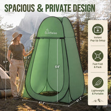Load image into Gallery viewer, Wolfwise Pop Up Shower Tent for Camping Essentials, Portable Instant Changing Tent with Ventilation Window & Carry Bag, Privacy Dressing Room Bathroom Toilet for Beach & Outdoor, Extra Tall, Green
