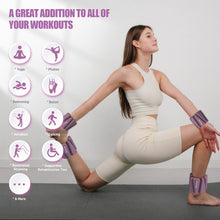 Load image into Gallery viewer, BECOJADDE Ankle Weights Set of 2 (2 lb Each) Adjustable Wrist Weights - Deep Plum