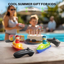 Load image into Gallery viewer, 2 Pack RC Boats for Kids 8-12, Remote Control Kayaks with 3 Magnetic Balls, 40 Mins Playtime (1 Battery), LED Lights, Perfect Water Toys