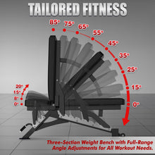 Load image into Gallery viewer, RitFit Adjustable/Foldable Utility Weight Bench for Home Gym, Weightlifting and Strength Training - Bonus Workout Poster with 35 Total Body Exercises