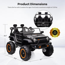 Load image into Gallery viewer, 24V 2 Seater Kids Ride On Car, 4 Wheeler Truck Ride On Toys for Big Kids with 5.5MPH Max Speed, Black