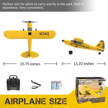 Load image into Gallery viewer, RC Plane Trainer Sport Cub 3CH Remote Control Airplane with Prop Saver, 6-Axis Gyro Stabilizer & 3 Modes to Fly (400mm,Yellow)