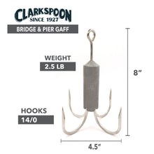Load image into Gallery viewer, Clarkspoon | Fishing Bridge and Pier Gaff for Retrieving Your Catch - 14/0 Stainless Steel Hooks