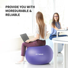 Load image into Gallery viewer, FITMIND_ Extra Thick Exercise Ball Yoga Ball 22in/26in/30in for Workout Pregnancy Stability-Purple