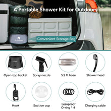 Load image into Gallery viewer, DR.PREPARE Camping Shower, 4 Gallons 17L Portable Camp Shower Bag for Camping Beach Travelling Hiking Trip, Solar Shower Outdoor with On-Off Switchable Shower Head