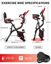 Load image into Gallery viewer, pooboo Folding Exercise Bike, Fitness Stationary Bike Machine-(red)
