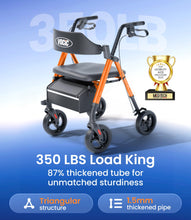 Load image into Gallery viewer, VOCIC Walkers for Seniors, Z21 Rollator Walker with Seat Supports 350lb, 8" Big Wheels for All Terrain, Ergonomic Arc Seat & 6" Ultra Backrest Foldable Walker, Dual Height Adjustment, Lightweight 2025