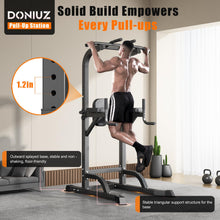 Load image into Gallery viewer, DONIUZ Power Tower Pull Up Bar and Dip Station, Multi-Function Home Gym