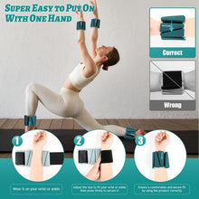 Load image into Gallery viewer, BECOJADDE Ankle Weights Set of 2 (2 lb Each) Adjustable Wrist Weights -Pewter Deep Emerald