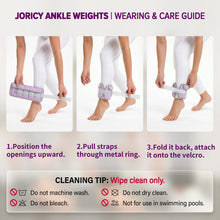 Load image into Gallery viewer, Adjustable Ankle Weights for Women Men 1-5 LBS 1 Pair Wrist Leg Arm Weights with Removable Weight- Purple