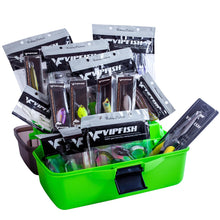 Load image into Gallery viewer, Vipfish Fishing Tackle Box with Tackle Included Lures, 3-Layer Tackle Kit