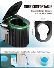 Load image into Gallery viewer, Portable Toilet with Urine Gel & Leak-Proof Bags – Odorless Camping Toilet for Adults & Kids, Outdoor Travel Potty with Ergonomic Design