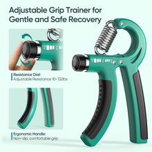 Load image into Gallery viewer, FitBeast Grip Strength Trainer Kit, Digital Grip Strength Tester with Adjustable Hand Gripper Strengthener & Soft Stress Ball for Daily Hand Recovery (Essential 3-in-1 Kit)