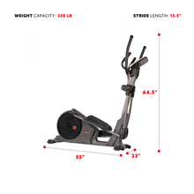 Load image into Gallery viewer, Sunny Health & Fitness Programmable Electro-Magnetic Elliptical Machine - Silver