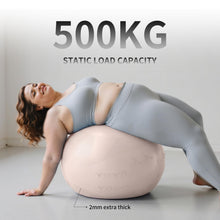 Load image into Gallery viewer, FITMIND Extra Thick Yoga Ball with Training Instruction, Anti-Burst Slip Resistant Exercise Ball -PINK