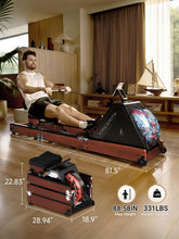 Load image into Gallery viewer, KINGSMITH Water Rowing Machines for Home - Red Oak