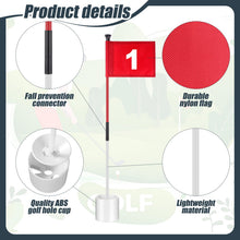 Load image into Gallery viewer, 6 Golf Flagstick Set, Putting Green Flags with Hole Cup, 3ft, Classic
