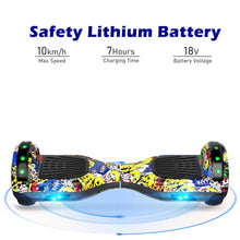 Load image into Gallery viewer, Hoverboard for Kids, 6.5" Two Wheel Self Balancing Hoverboards with Bluetooth and Lights, Graffiti Hover Board